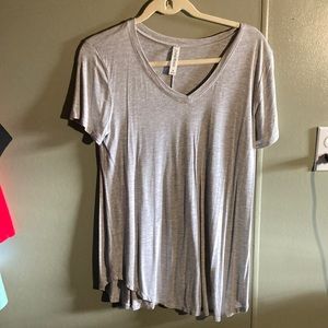 Zenana Premium Gray V neck T-shirt